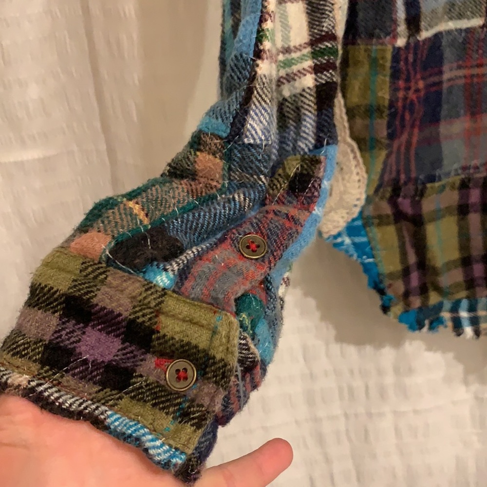 Free People Patchwork Flannel Small Euc - image 6